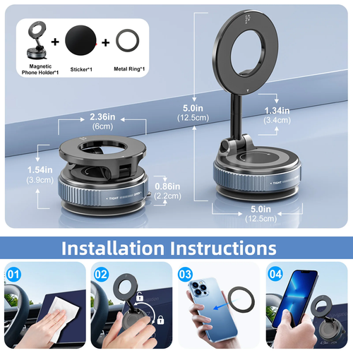Mobile phone magnetic bracket rotatable and foldable