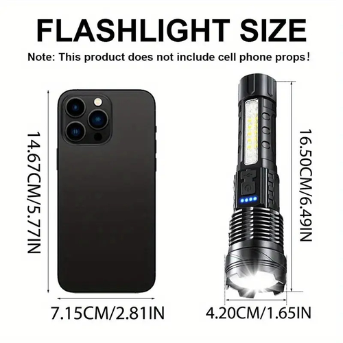 LED flashlight strong light long battery life outdoor multifunctional laser