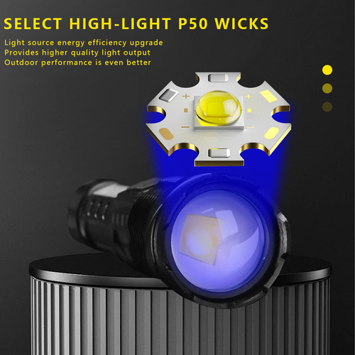 LED flashlight strong light long battery life outdoor multifunctional laser