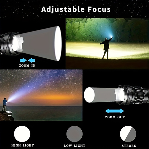LED flashlight strong light long battery life outdoor multifunctional laser