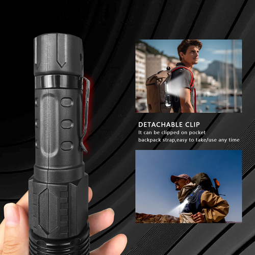 LED flashlight strong light long battery life outdoor multifunctional laser