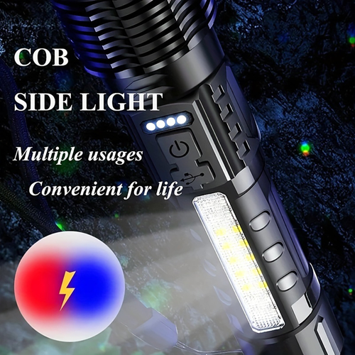 LED flashlight strong light long battery life outdoor multifunctional laser