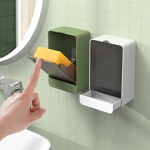 Creative light luxury wall-mounted drain soap box