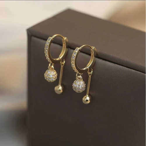 Gold earrings, luxury French style earrings