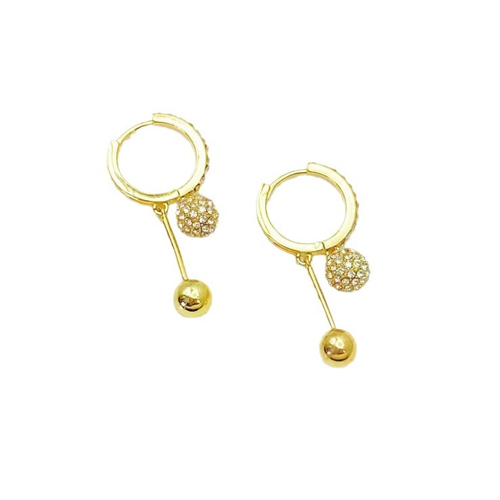 Gold earrings, luxury French style earrings