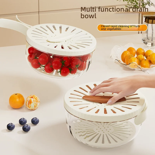 Kitchen multifunctional double-layer drain basket
