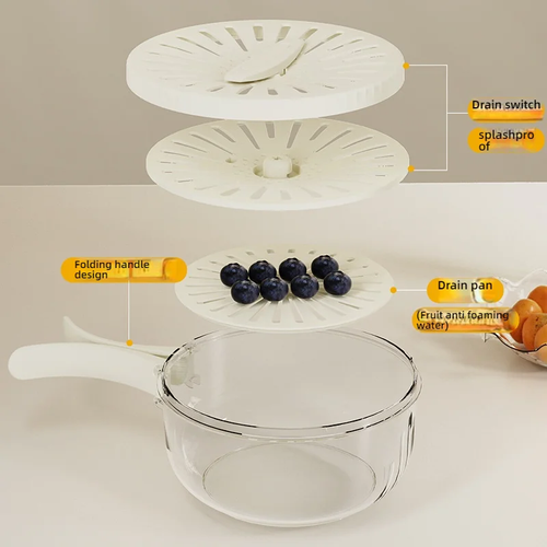 Kitchen multifunctional double-layer drain basket