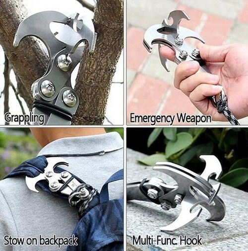 Gravity hook mechanical claw grab hook survival folding climbing outdoor mountaineering equipment