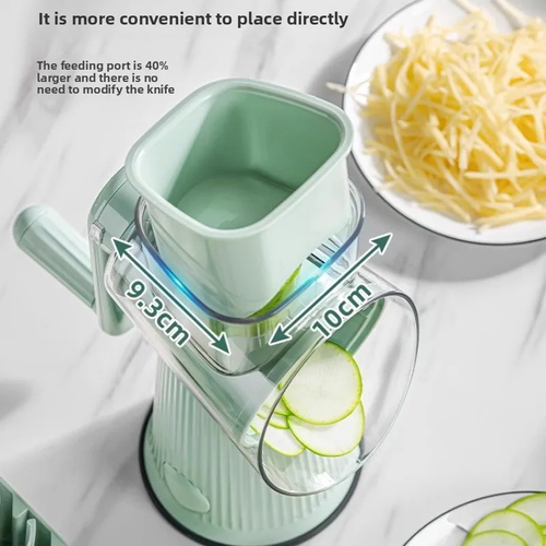 Rotary cheese grater with handle