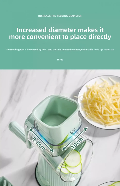 Rotary cheese grater with handle