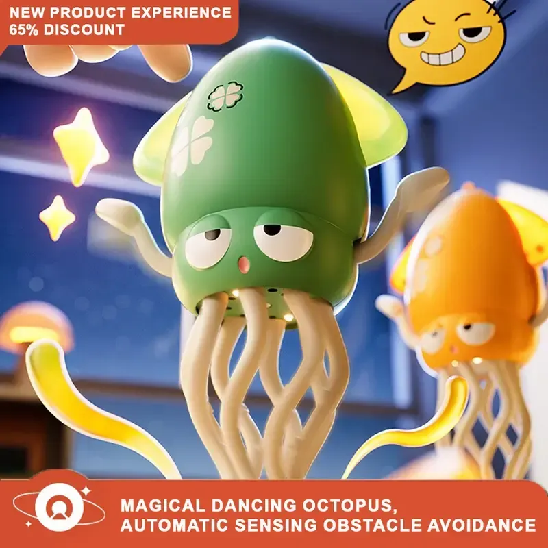 Electric Crawling Octopus Toy with LED Light and Music