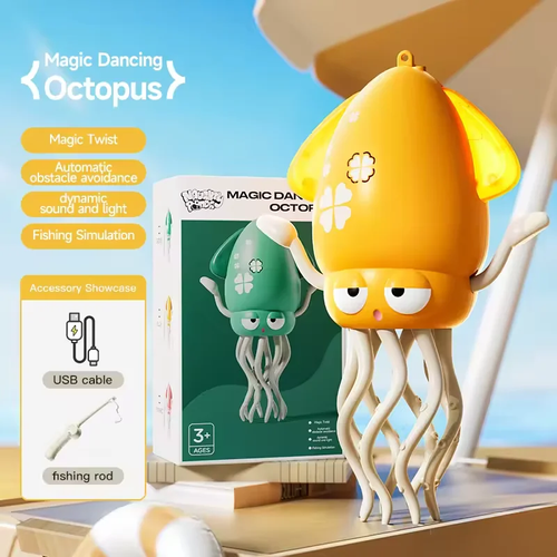 Electric Crawling Octopus Toy with LED Light and Music