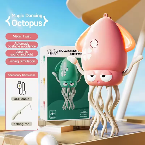 Electric Crawling Octopus Toy with LED Light and Music