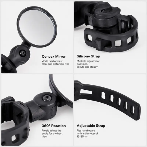 2 Counts, Bicycle Handlebar Convex Rearview Mirror