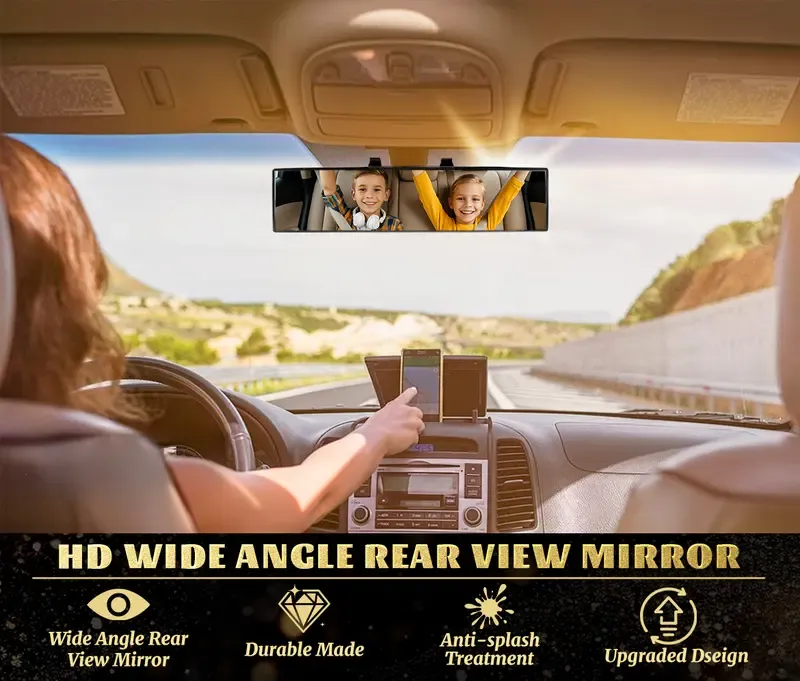 Max Install Width: 3.1car accessories 11.81 Inch Panoramic Convex real view Mirror