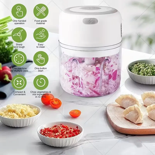 Mini Kitchen Garlic Press Chopper Electric Garlic Chopper250ML