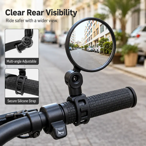 2 Counts, Bicycle Handlebar Convex Rearview Mirror