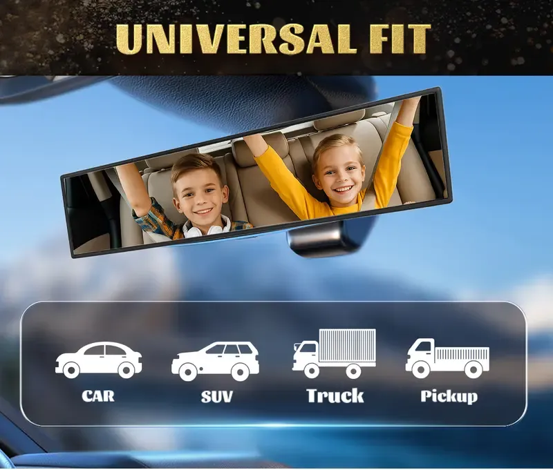 Max Install Width: 3.1car accessories 11.81 Inch Panoramic Convex real view Mirror