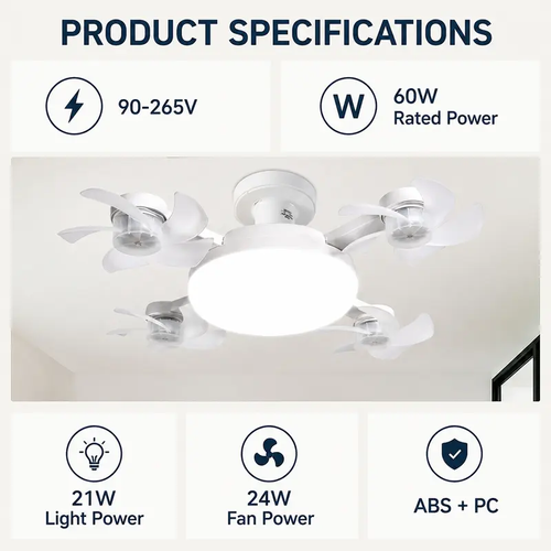 E27 Ceiling Fanlights, Dual Function Fan and Lamp with Remote