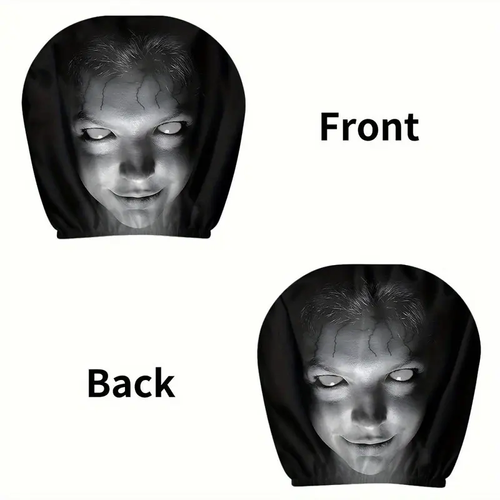 2 Piece Portrait Print Car Headrest Covers