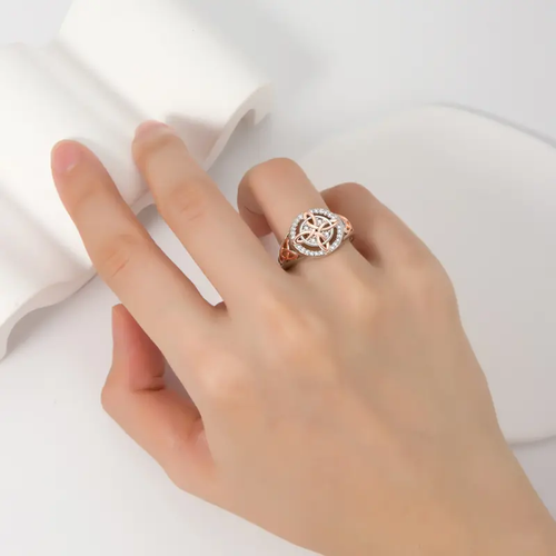 925 Sterling Silver Rose Gold Plated Celtic Knot Ring