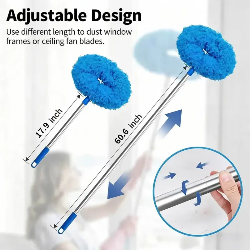 Retractable Microfiber Ceiling Fan Duster - Long Handle