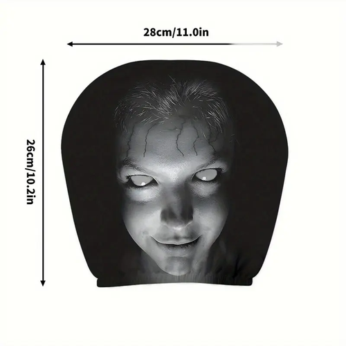 2 Piece Portrait Print Car Headrest Covers