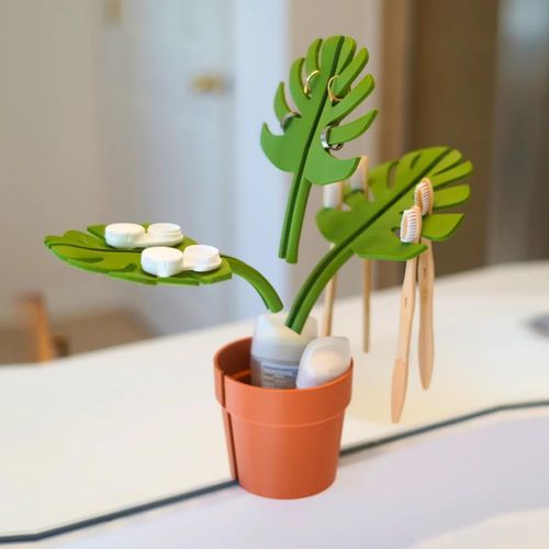 Mirror Monstera - Bathroom Organizer