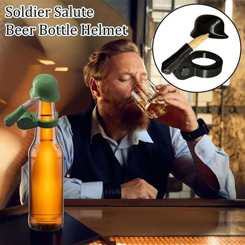 Soldier Salute Beer Bottle Helmet