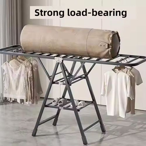 Portable Adjustable Wing-Style Clothes Drying Rack – Foldable Bedroom Garment Organizer