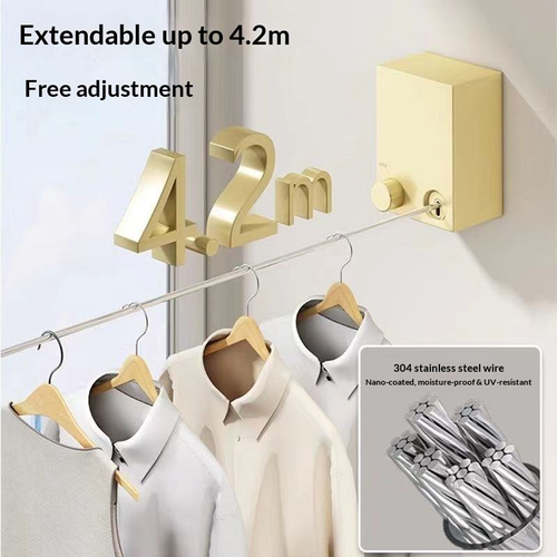 Retractable Invisible Clothesline for Balcony Bathroom  Drill-Free Space-Saving Steel Wire Drying Line for Indoor Use