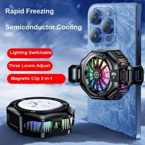 Magnetic Clip-on Semiconductor Phone Cooler with Digital Display – Frost-Generating Live-Streaming Accessory