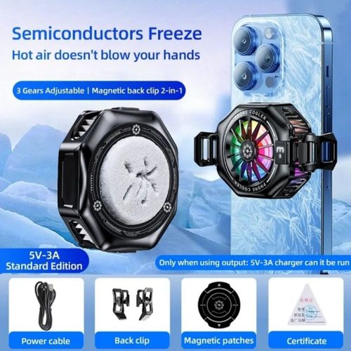 Magnetic Clip-on Semiconductor Phone Cooler with Digital Display – Frost-Generating Live-Streaming Accessory