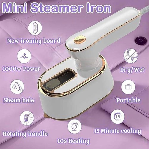 Mini Foldable Portable Handheld Electric Iron  Compact, Dual Use (Dry Steam) for Home and Dormitory