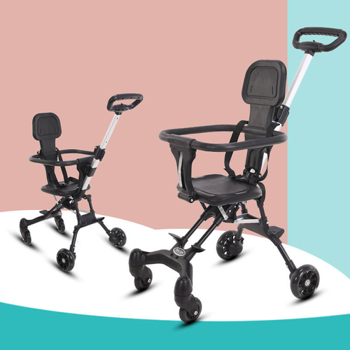 Lightweight, one-click folding stroller for children