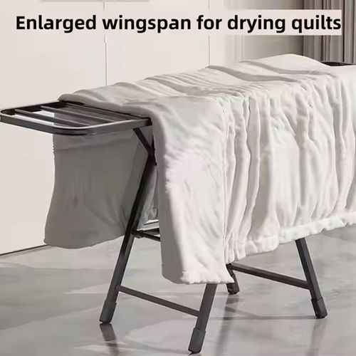 Portable Adjustable Wing-Style Clothes Drying Rack – Foldable Bedroom Garment Organizer