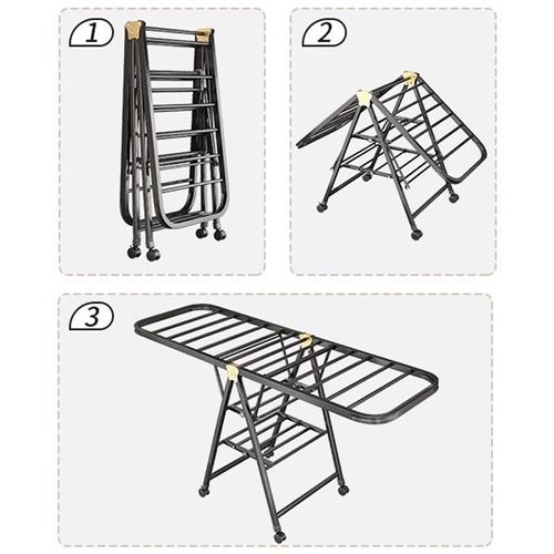Portable Adjustable Wing-Style Clothes Drying Rack – Foldable Bedroom Garment Organizer