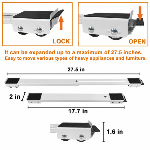 Heavy Duty Extendable Appliance Rollers
