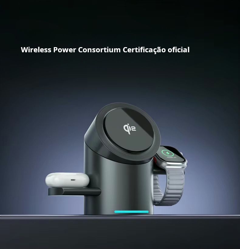 Estação de carregamento de mesa Qi2 3 em 1