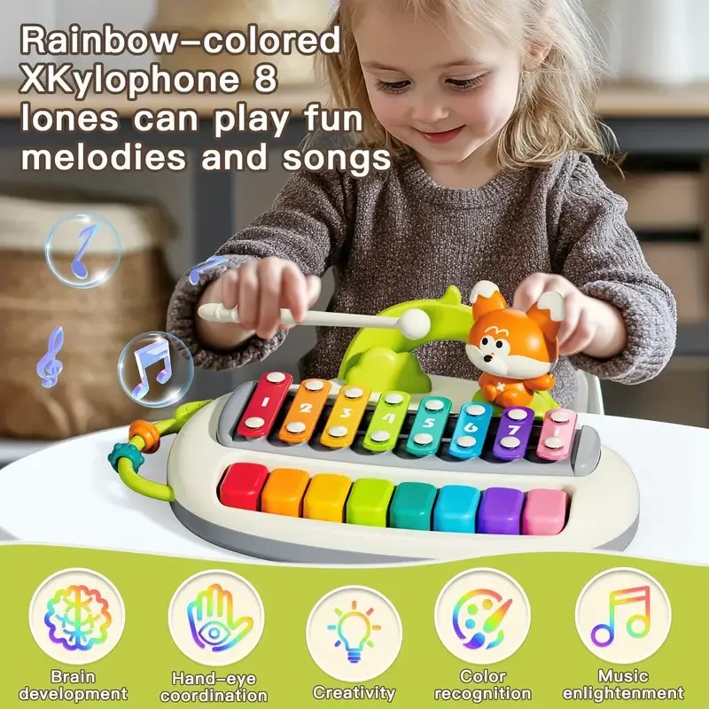 💡Toddler Piano and Xylophone - 2-in-1 Musical Instrument Toy👇