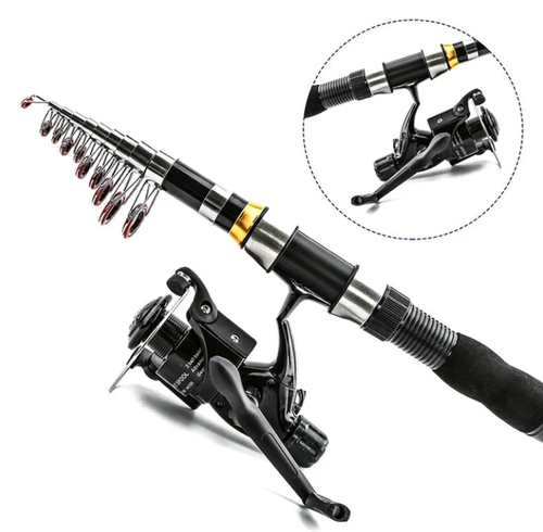 🎣 Complete Travel Fishing Gear Set‑Telescopic Fiberglass Rod with Storage Bag 🎒