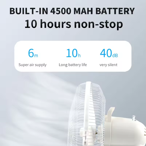 High Quality Home Use Cooling Battery Solar Electric Table Fan Rechargeable DC 12 Inch Wind Solar Fan with LED Lamp