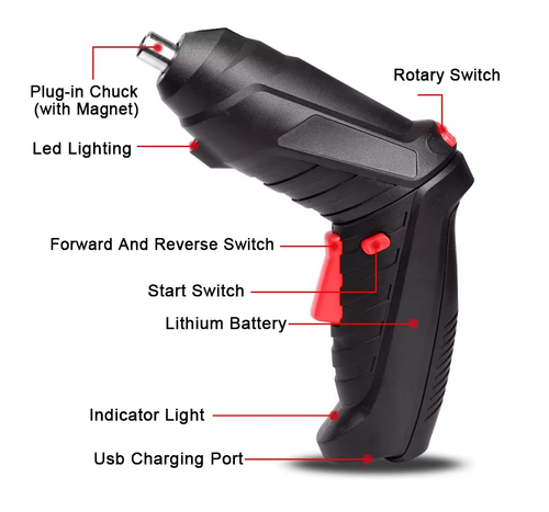 2025 Most Popular 47 Pieces Electric Screwdriver Set 3.5Nm Maximum Torque 3.6V Voltage Electric Screwdriver Kit Power Tools