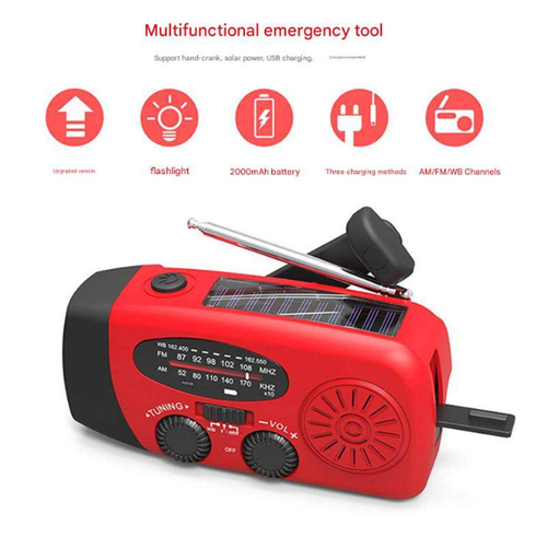 Multi-band solar radio New emergency radio USB interface