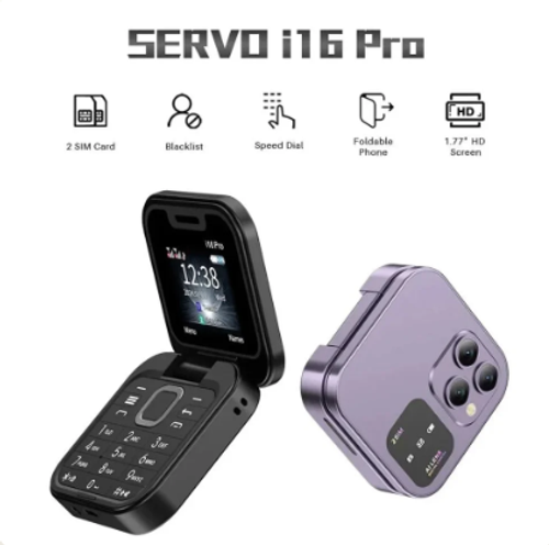 2024 New Mini Flip Cell Phone 2 SIM Card Small Display Foldable Mobile Phone