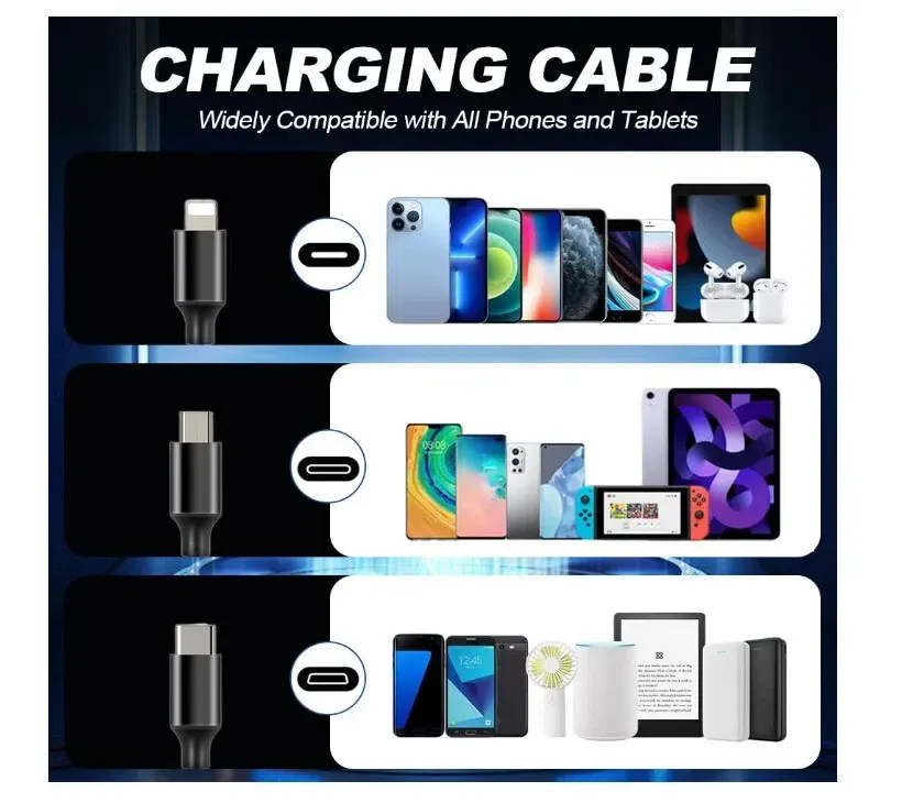 🔥Superdeal! 49% Discount! 📲 3-in-1 Fast Charging Cable – USB for All Devices