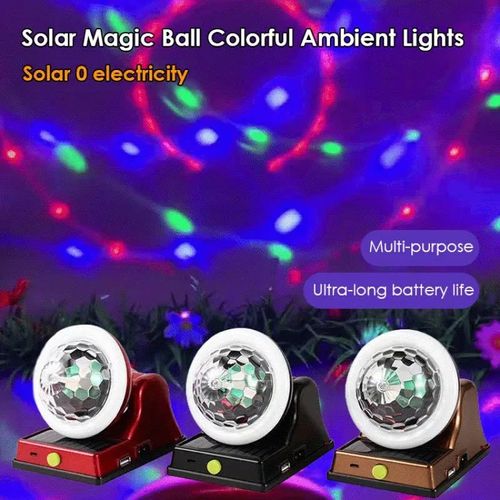 Solar Charging Colorful Magic Ball RGB Atmosphere Light