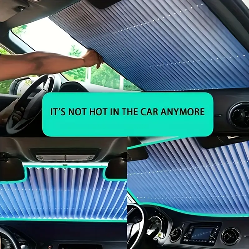 Easy to Install Automatic Retractable Car Sunshade - UV Resistant and Heat-insulating, Adhesive Sunshade Curtains