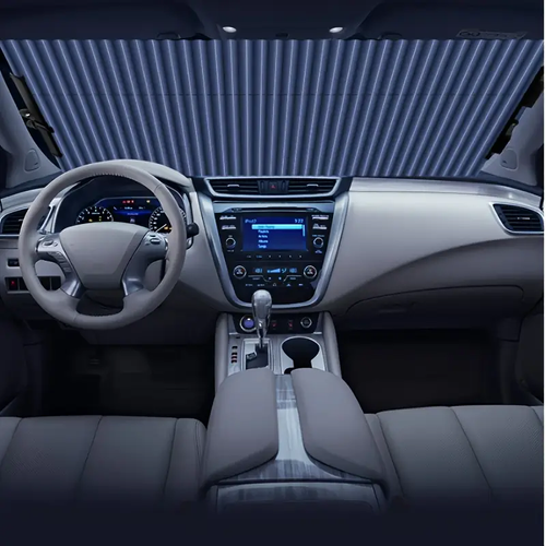 Easy to Install Automatic Retractable Car Sunshade - UV Resistant and Heat-insulating, Adhesive Sunshade Curtains
