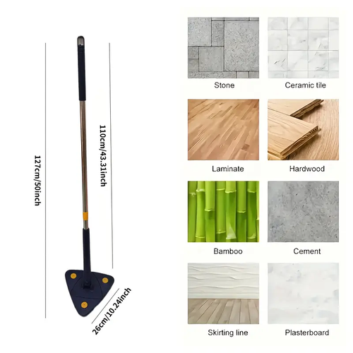 Telescopic Triangle Mop 360° Rotatable Spin Cleaning Mop Adjustable Squeeze Wet and Dry Ceiling Cleaning Home Window Floor Tools